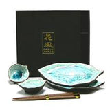 Leaf 6-Piece Sushi Plate Set, Blue