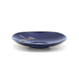 6.25" Round Ceramic Plate, Navy, Blue — Dragonfly Design