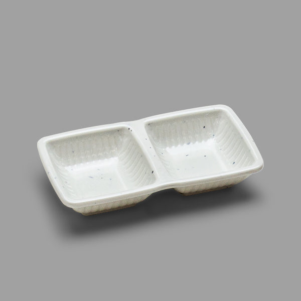 5.63" x 3.13" Rectangular Melamine Twin Saucer, White