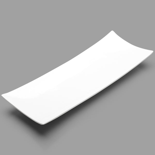 14.5" x 5.5" Rectangular Porcelain Plate, White