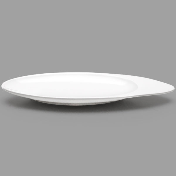 12" x 4.75" Oval Ceramic Plate, White