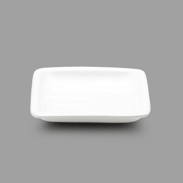 4.75" Square Porcelain Plate, White