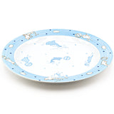 9.25" Round Ceramic Plate, Blue — Dolphin Design