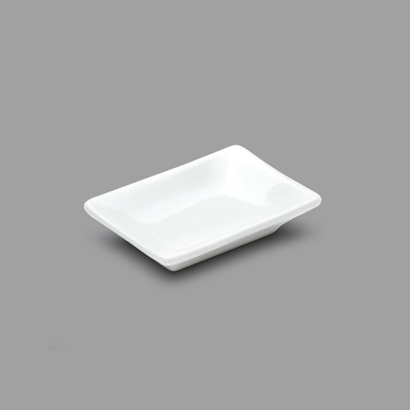 3.75" x 2.5" Rectangular Plate, White