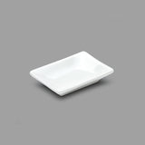3.75" x 2.5" Rectangular Plate, White