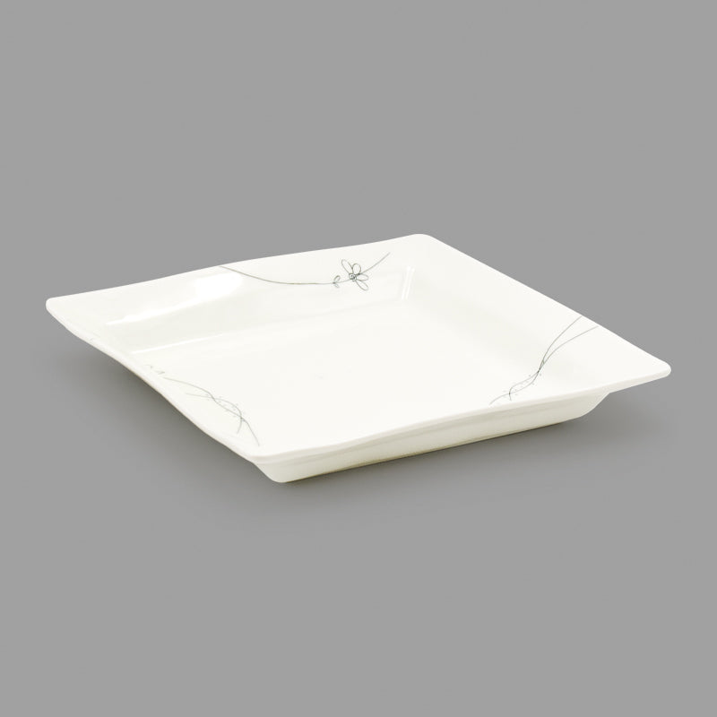 11" Square Plate, White