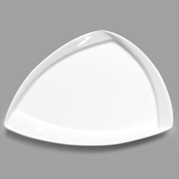 10" Triangular Porcelain Plate, White