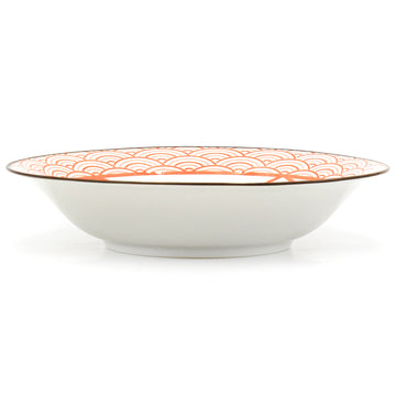 8.35" Round Ceramic Deep Plate, Red — Cat Design