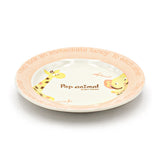 4.75" Ceramic Plate Set, Blue, Pink — Giraffe & Elephant Design