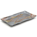 12″ × 6″ Brown Brushwork Ceramic Rectangular Plate