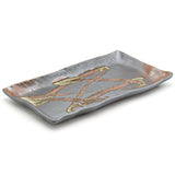 12" x 6" Rectangular Ceramic Plate, Brown