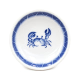 3.75" Ceramic Plate, White, Blue — Crab Design