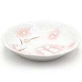 10.35" Ceramic Plate, White, Pink — Puppies Design