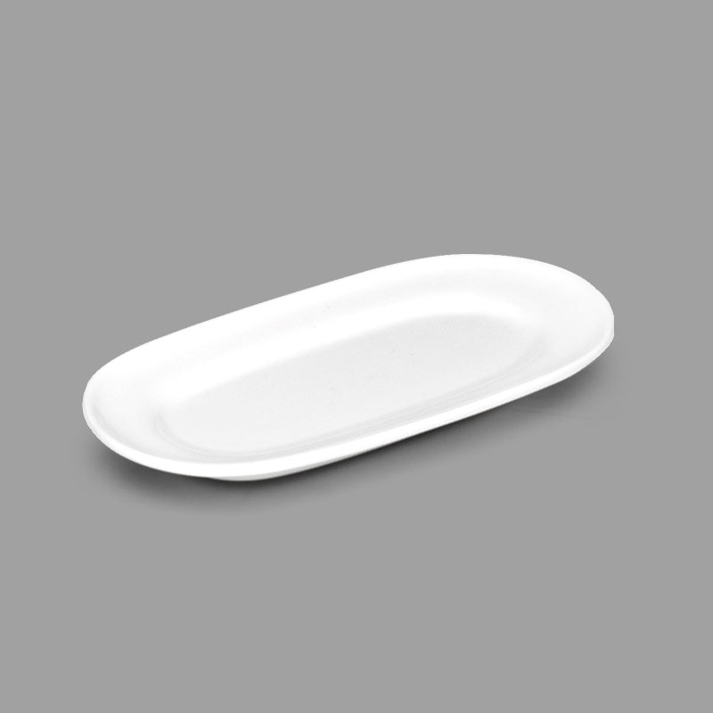 6" x 3.25" Oval Porcelain Plate, White