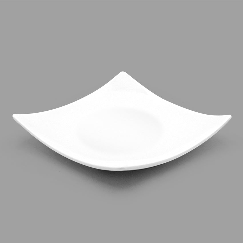 6.5" Square Ceramic Plate, White