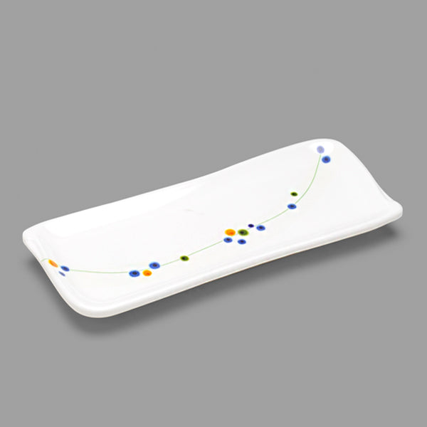 10" x 4" Rectangular Melamine Plate, White — Rain Flower Design