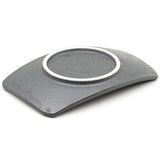 7.25" x 4.75" Rectangular Ceramic Plate, Dark Brown, Black, Blue