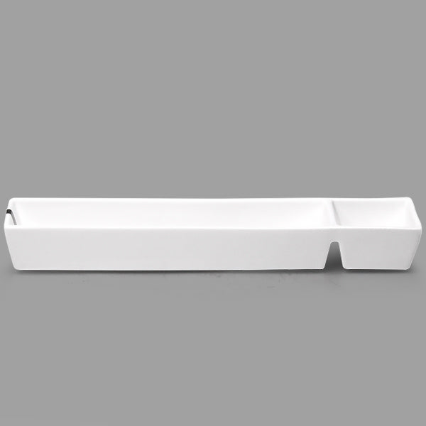 10.25" x 2.75" Rectangular Porcelain Dish, White