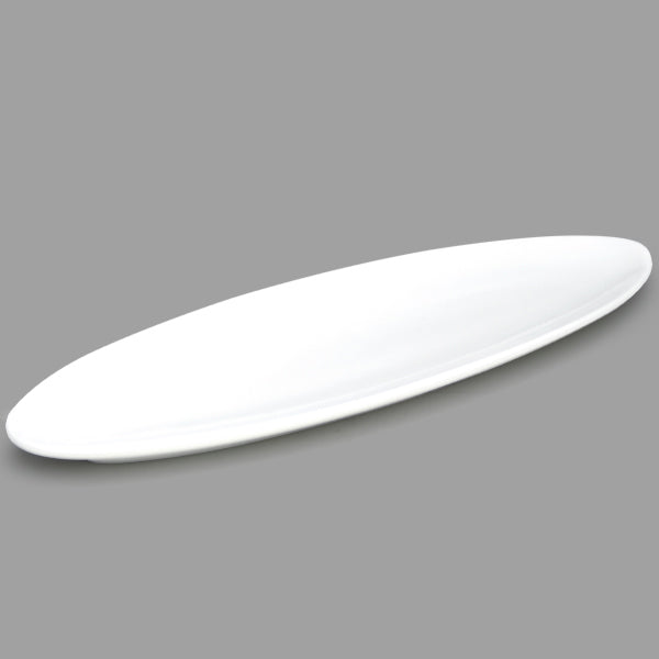 16" x 5.25" Oval Ceramic Plate, White