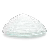 9.5" Triangular Textured Glass Plate, Clear