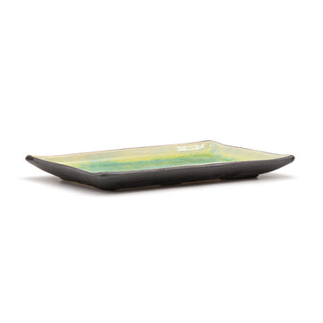 8.5" x 4.8" Rectangular Ceramic Plate, Green