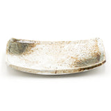 7.25" x 4.75" Rectangular Ceramic Plate, Beige, Brown