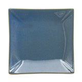 8.25" Square Ceramic Plate, Blue, Gray
