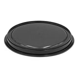 8.65" Round ABS Resin Soba Plate with Mat, Black, Yellow