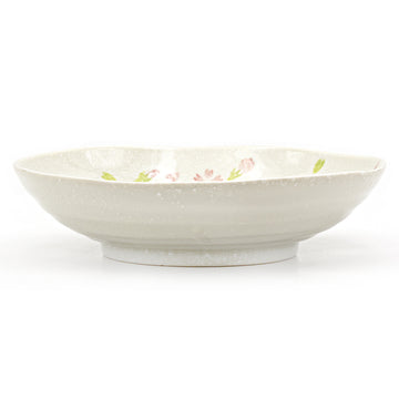 8.25" Ceramic Deep Plate, Beige, Pink — Sakura Design