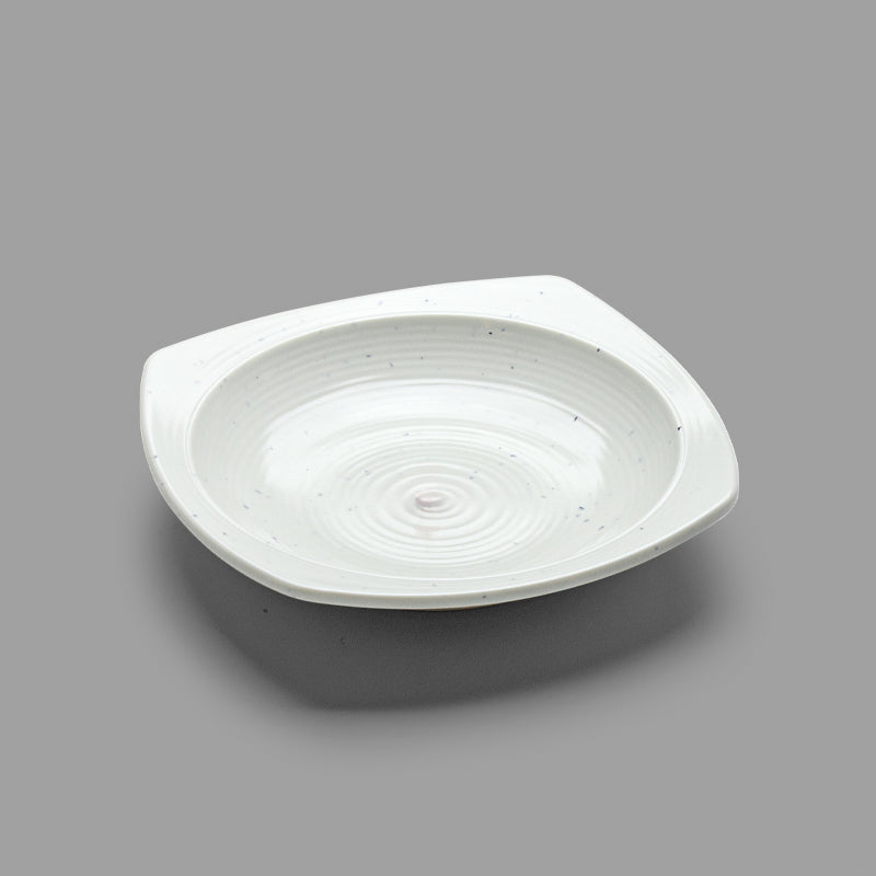 7.38" Square Melamine Plate, White — Marble Design