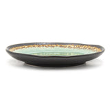 6.85" Round Ceramic Plate, Dark Brown, Emerald