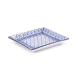 7" Square Porcelain Plate, Blue