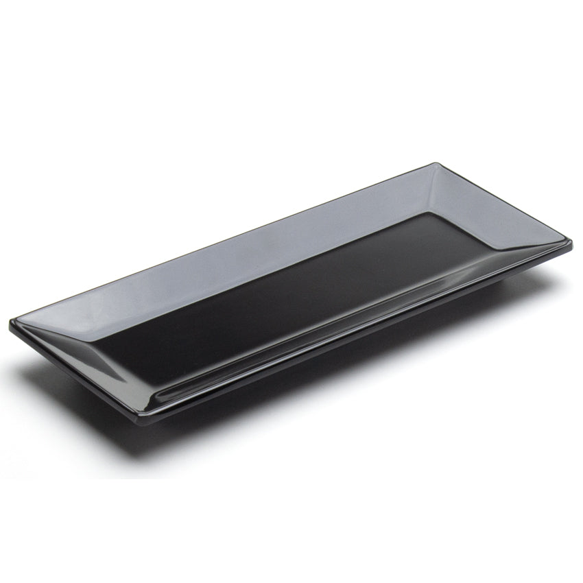 10.15" x 4" Rectangular Melamine Plate, Black