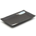 8.85" x 5" Rectangular Ceramic Sushi Plate, Black, Blue