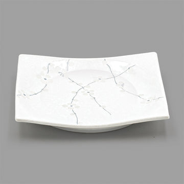 6.75" Square Ceramic Plate, White — Sakura Design