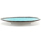 10.75" Round Ceramic Plate, Turquoise
