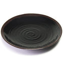 11.75" Round Melamine Plate, Black, Brown