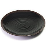 11¾″ Black & Brown Spiral-Texture Melamine Round Plate