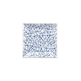 4" Square Ceramic 5-Piece Plate Set, White, Blue