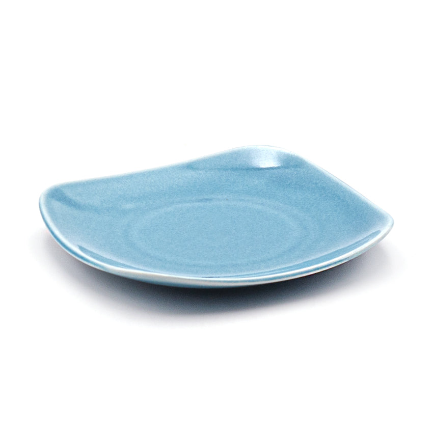 5" Square Ceramic Plate, Blue