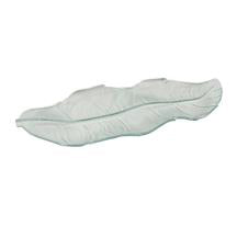 23.5" x 9.5" Leaf Glass Plate, Clear