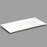 18" x 7" Rectangular Porcelain Plate, White