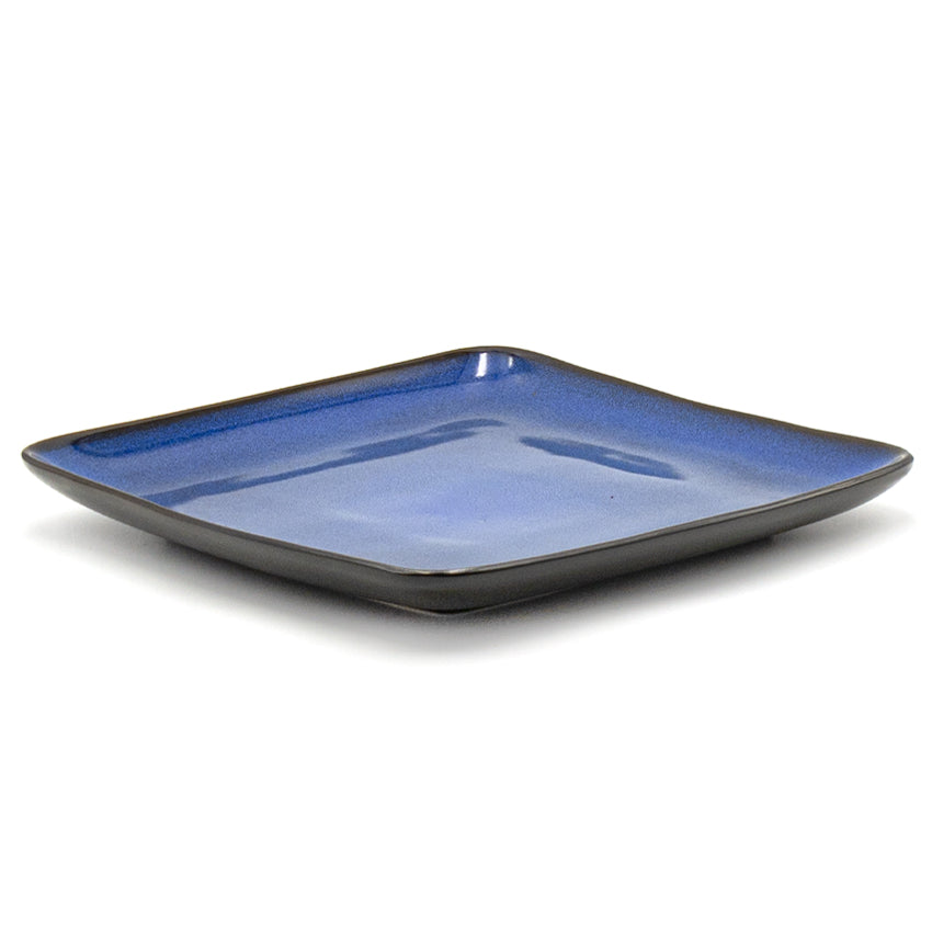 10-1/4" Square Ceramic Plate, Blue