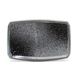 7.25" x 4.75" Rectangular Ceramic Plate, Dark Brown, Black, Blue