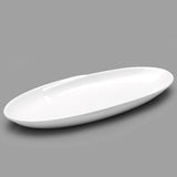12.75" x 5.25" Oval Ceramic Plate, White