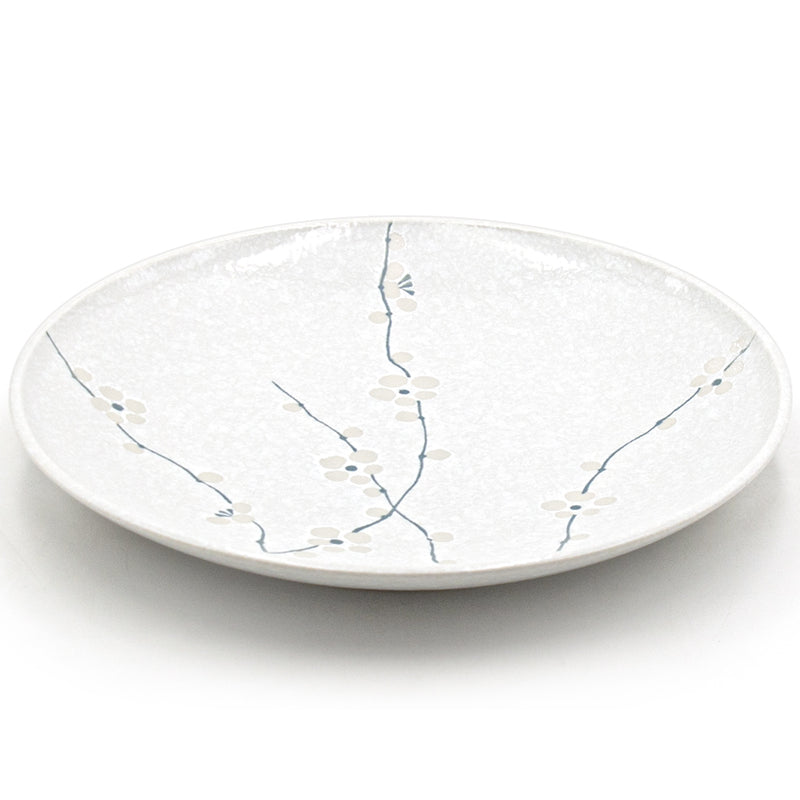 10″ White Sakura Ceramic Plate