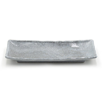 11.25" x 5" Rectangular Ceramic Sushi Plate, Gray
