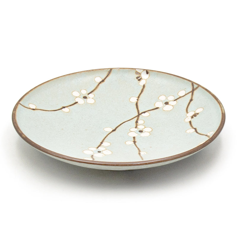 7.65 in Aqua Blossom Ceramic Plate — Q275-BP