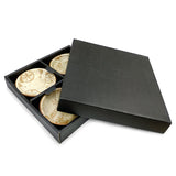 3-5/8" Round 4-Piece Plate Set, Brown