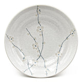9" Ceramic Deep Plate, White — Plum Blossom Design